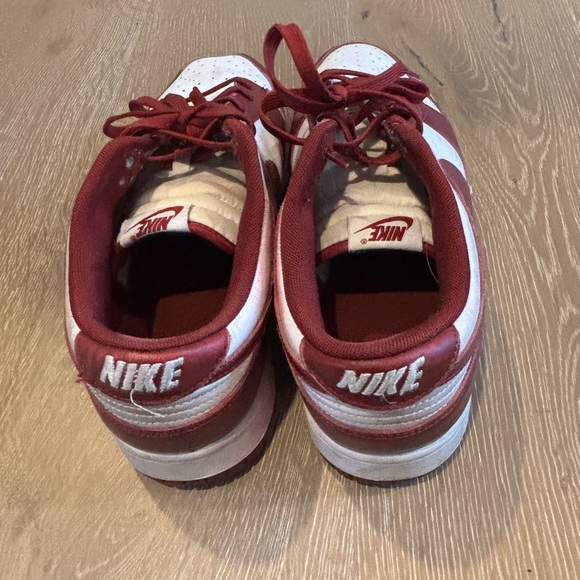 Nike Burgundy and White Low-Top Dunk Sneakers - Picture 4 of 5